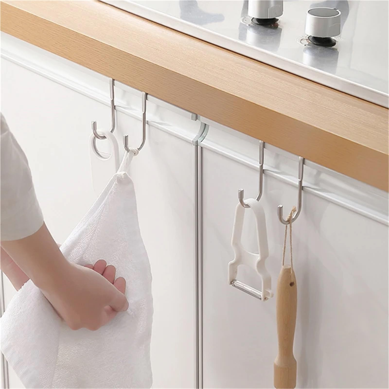 20 ganchos de acero inoxidable en forma S dobles for puerta armario cocina, baño, abrigo, toalla, etc Para puertas