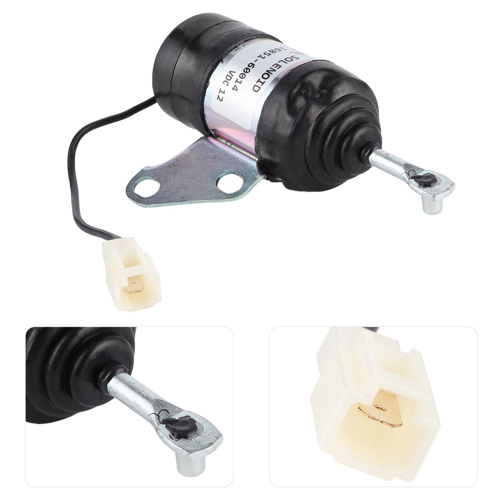 aqxreight - Solenoide de corte de combustible, 16851‑60014, 1.25 in de goma, válvula de solenoide eléctrica de corte de combustible, ajuste de vehículo para cortacésped Kubota RTV RTV900