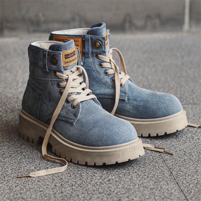 Men's Fashion High Top Sneakers - Casual and Stylish, Lace-up, All-Season Comfort, with Durable PVC Sole, Perfect for Fall Boots2