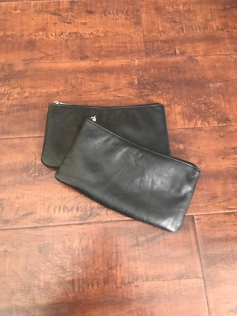leather pouch black
