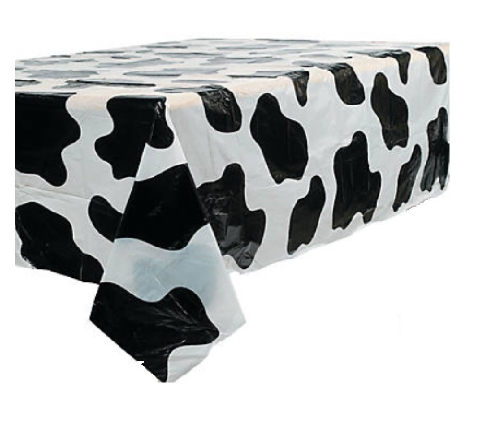 Fun Express Cow Print Plastic Tablecloth, 54" x 72" One Cloth