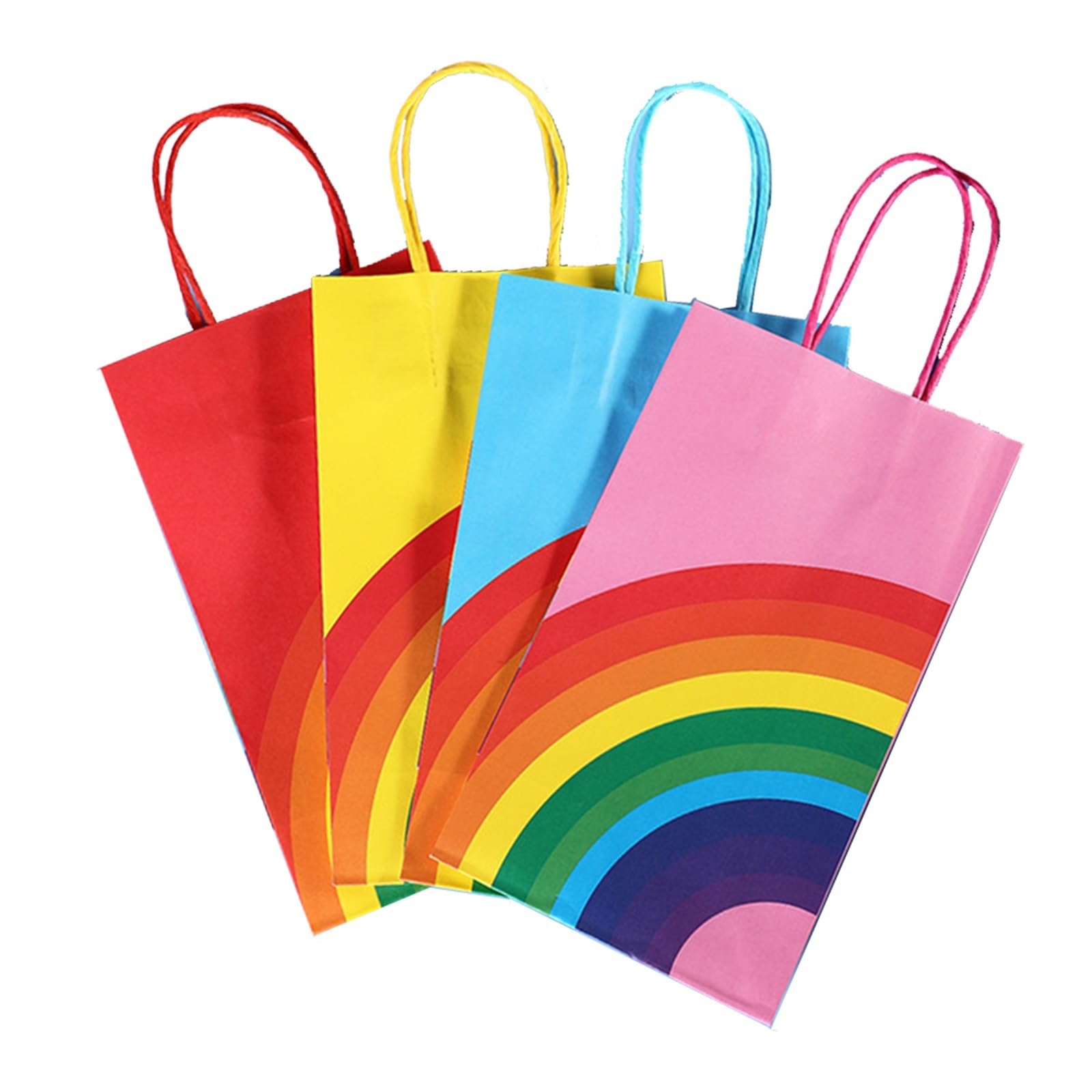 Bolsa de papel mano con temática arcoíris 20 piezas para Envolver Regalos