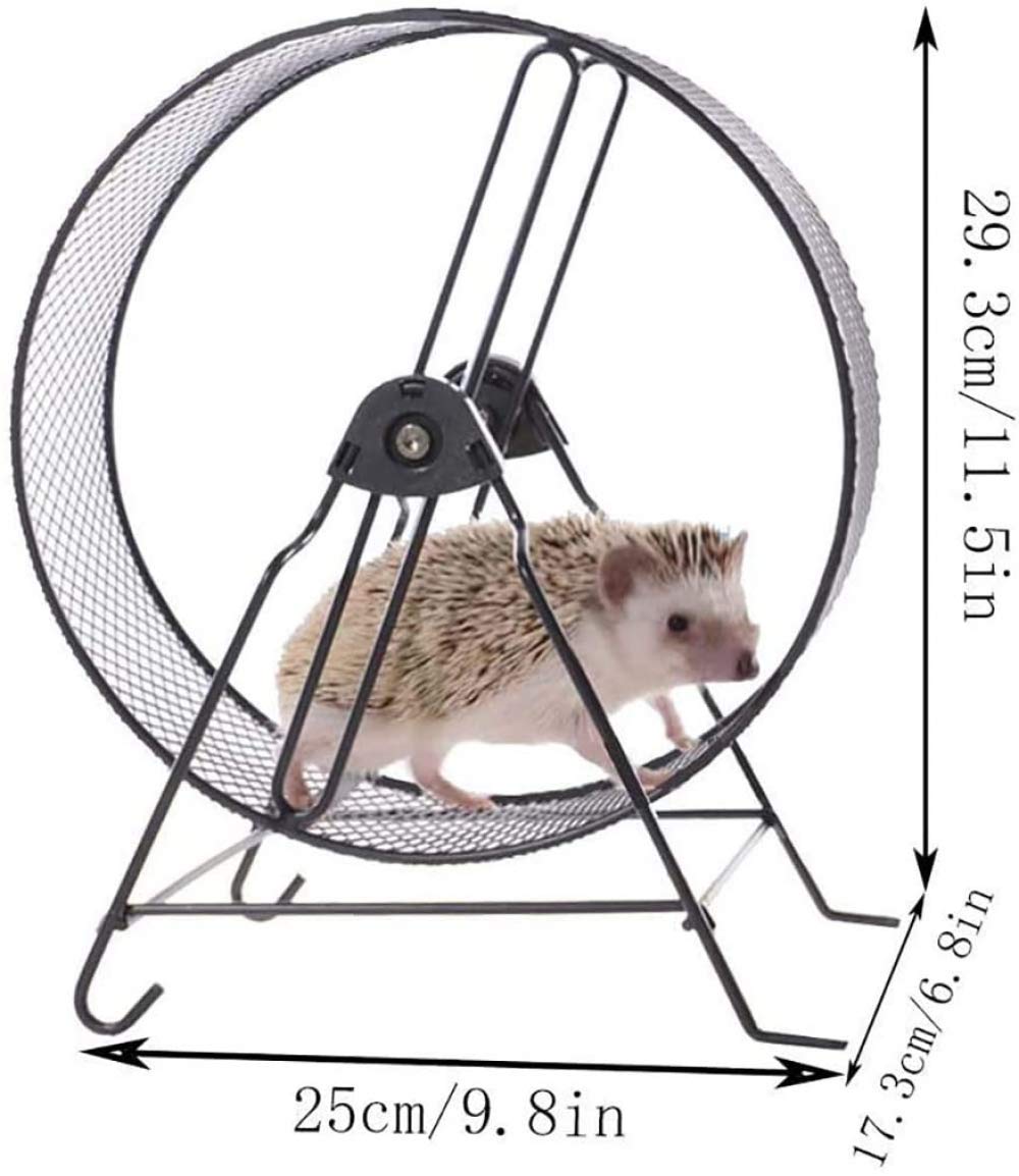Rueda de Correr silenciosa de Metal, Rueda para Correr de hámster doméstico para roedores con Soporte de Juguete para Correr, para hámster, jerbo, Animales pequeños, Ejercicio-Blue