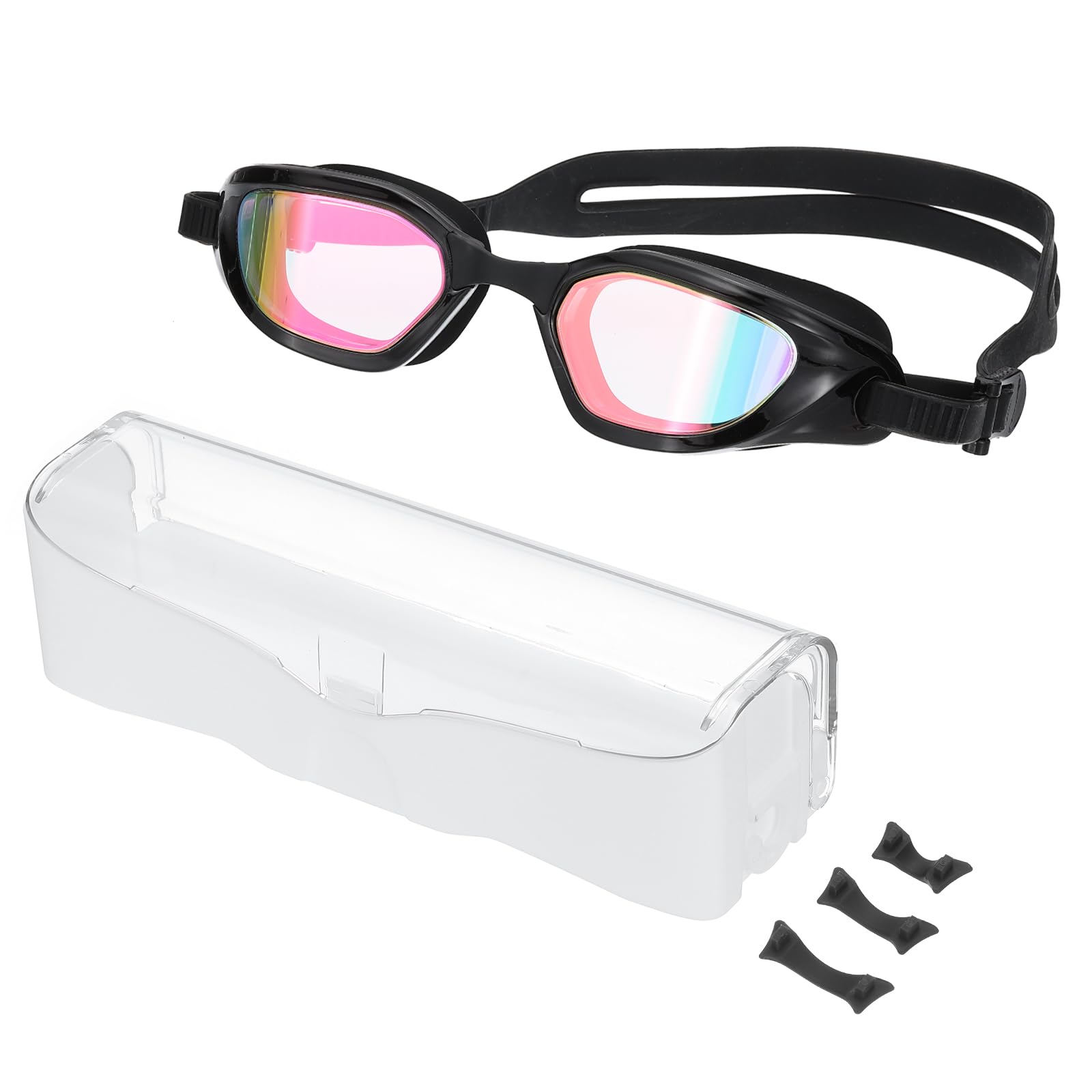 PATIKIL Polarized Swim Goggles Unisex, Anti-Fog Pool Swimming Goggles Sun Rays Resistance No Leaking with Storage Box for Men Women Adults Teenagers, Black/Purple