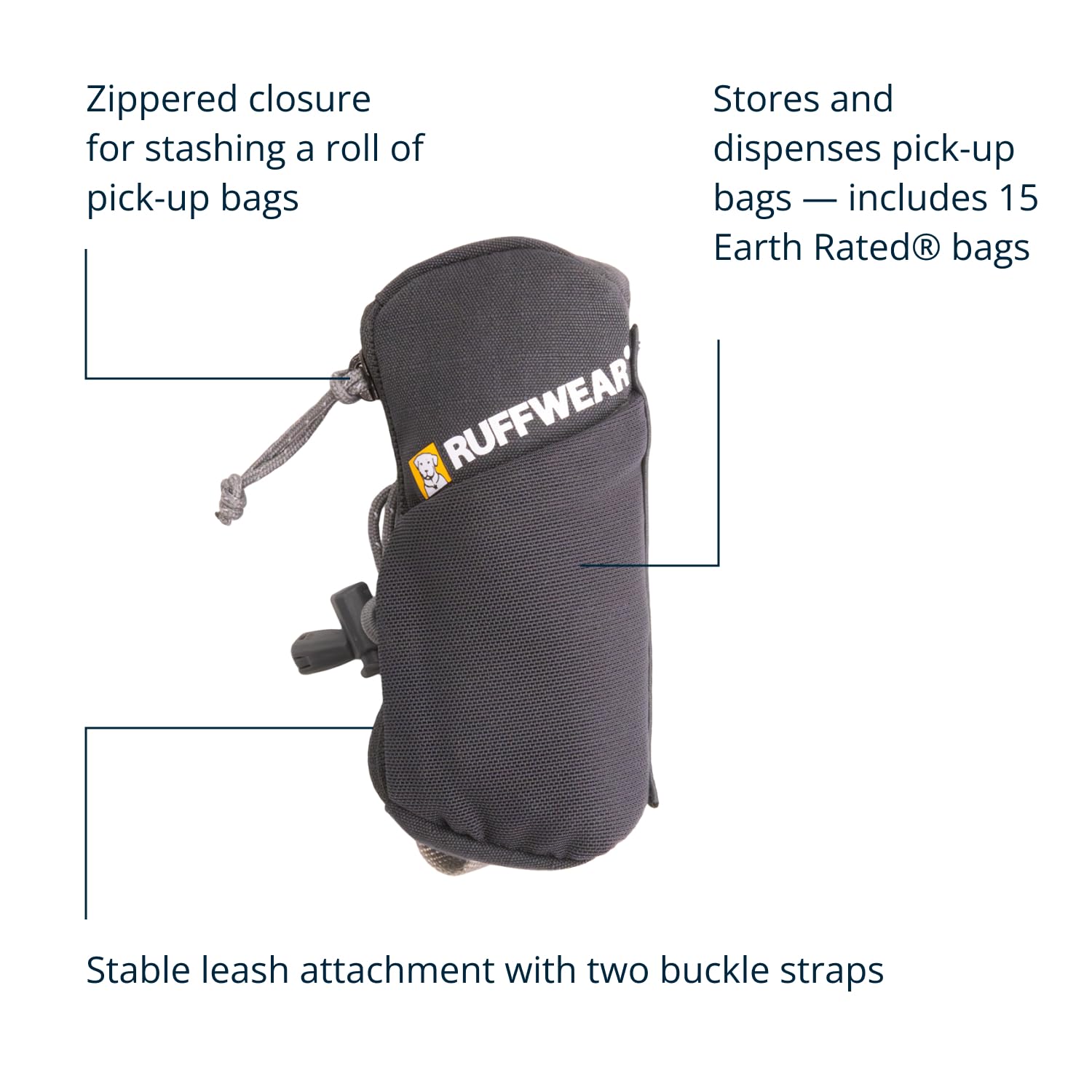 Ruffwear, Stash Bag Mini distributeur de sac de ramassage pour propriétaire de chien, Red Canyon