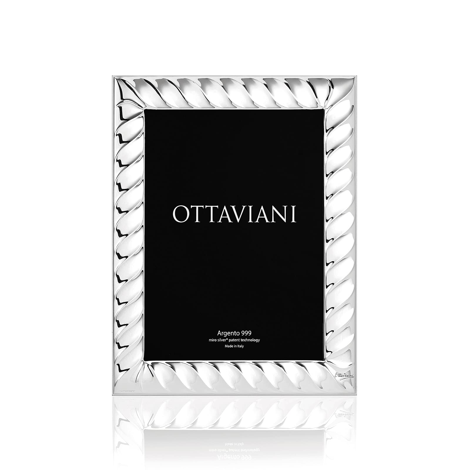 Ottaviani Portafoto fascia stretta della Collezione Torchon in Miro Silver cm 13x18