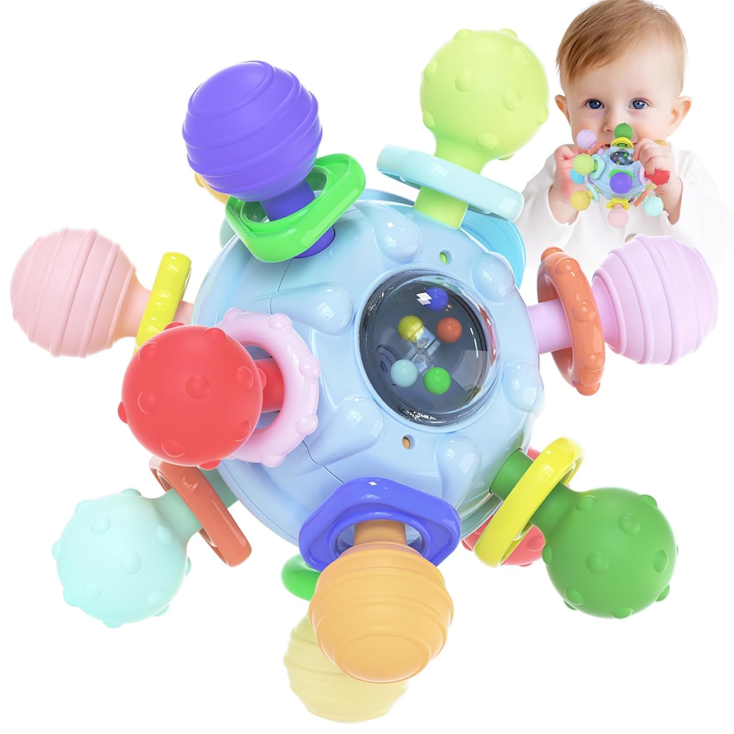 VORENUS Juguetes Pelotas Sonajero Sensoriales Bebe 0-3 Meses, Montessori Mordedores Bebes 3-6 Meses, Regalos para Bebé Niña Niño 4 5 7 8 9 10 11 12 Meses 1 Año