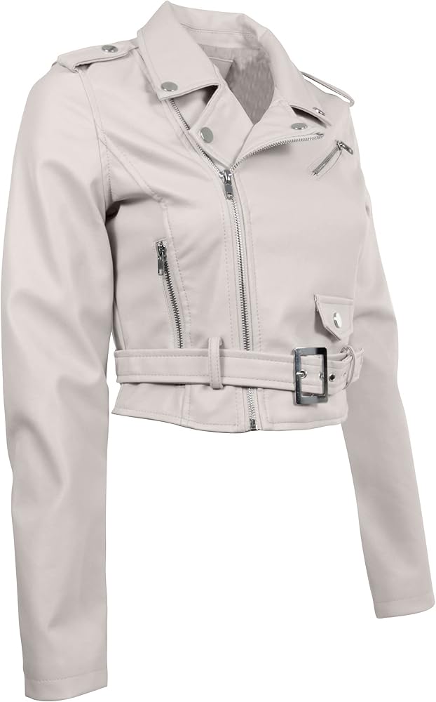 Cropped grey leather jacket Clearance