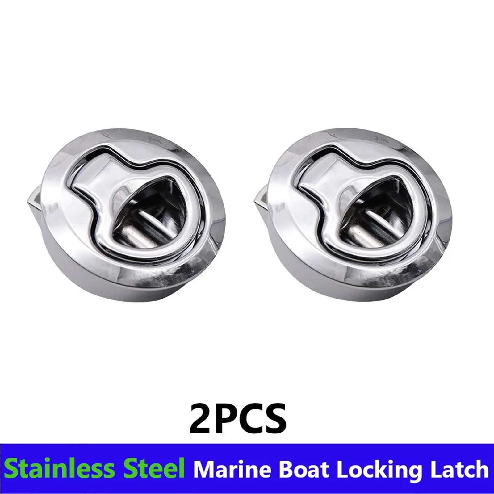 Round Flush Pull Slam Latch for RV Boat Marine Deck Hatches Lift Pull Handle Non Key Marine Deck 1/2/4Pcs(2pcs Stainless Steel)