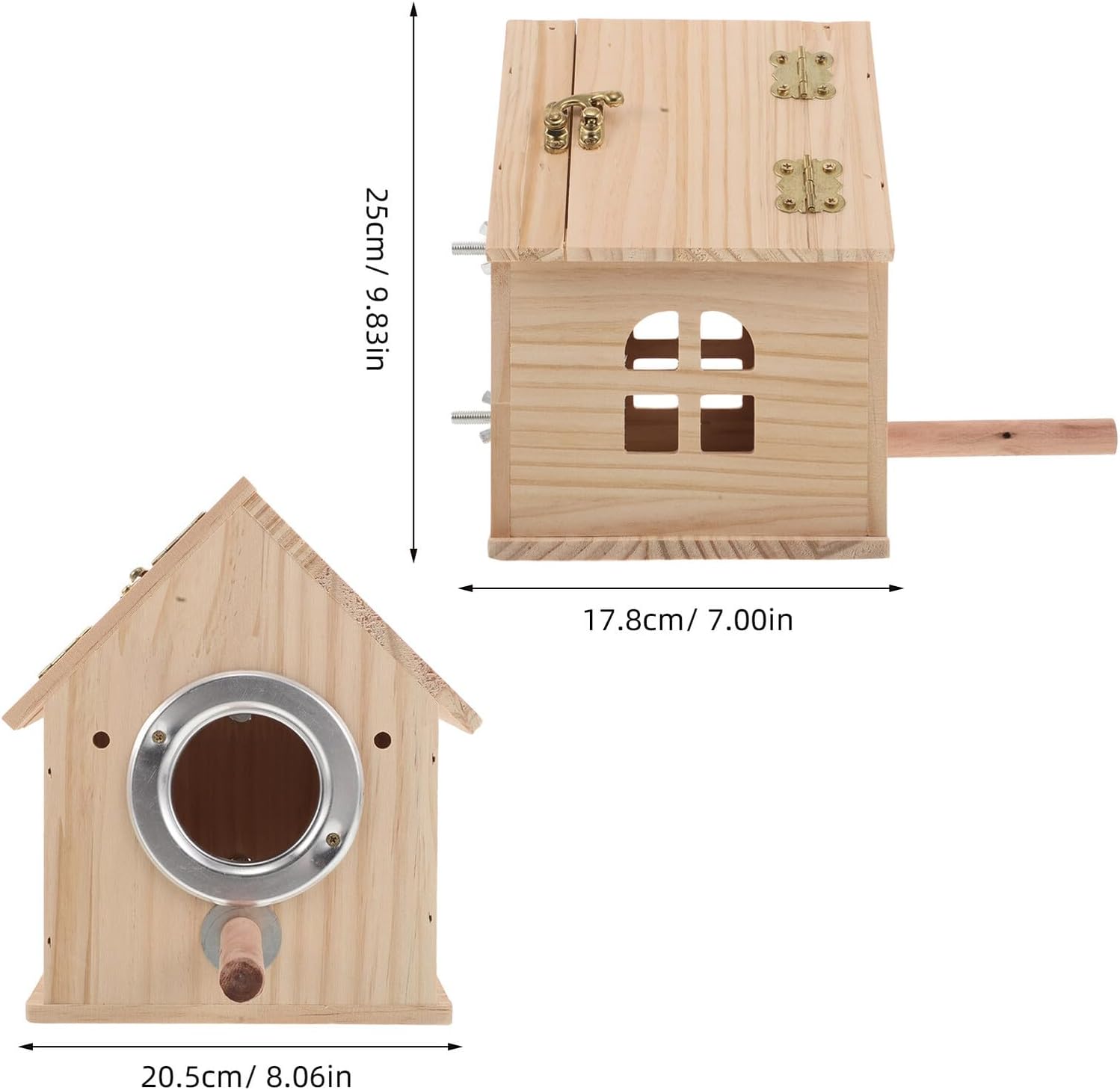 Wood Parakeet Nesting Box for Budgie Breeding and Parrots Mating Nest with Perch Small Wooden Bird Nesting House Suitable for Lovebirds Cockatiel Finch
