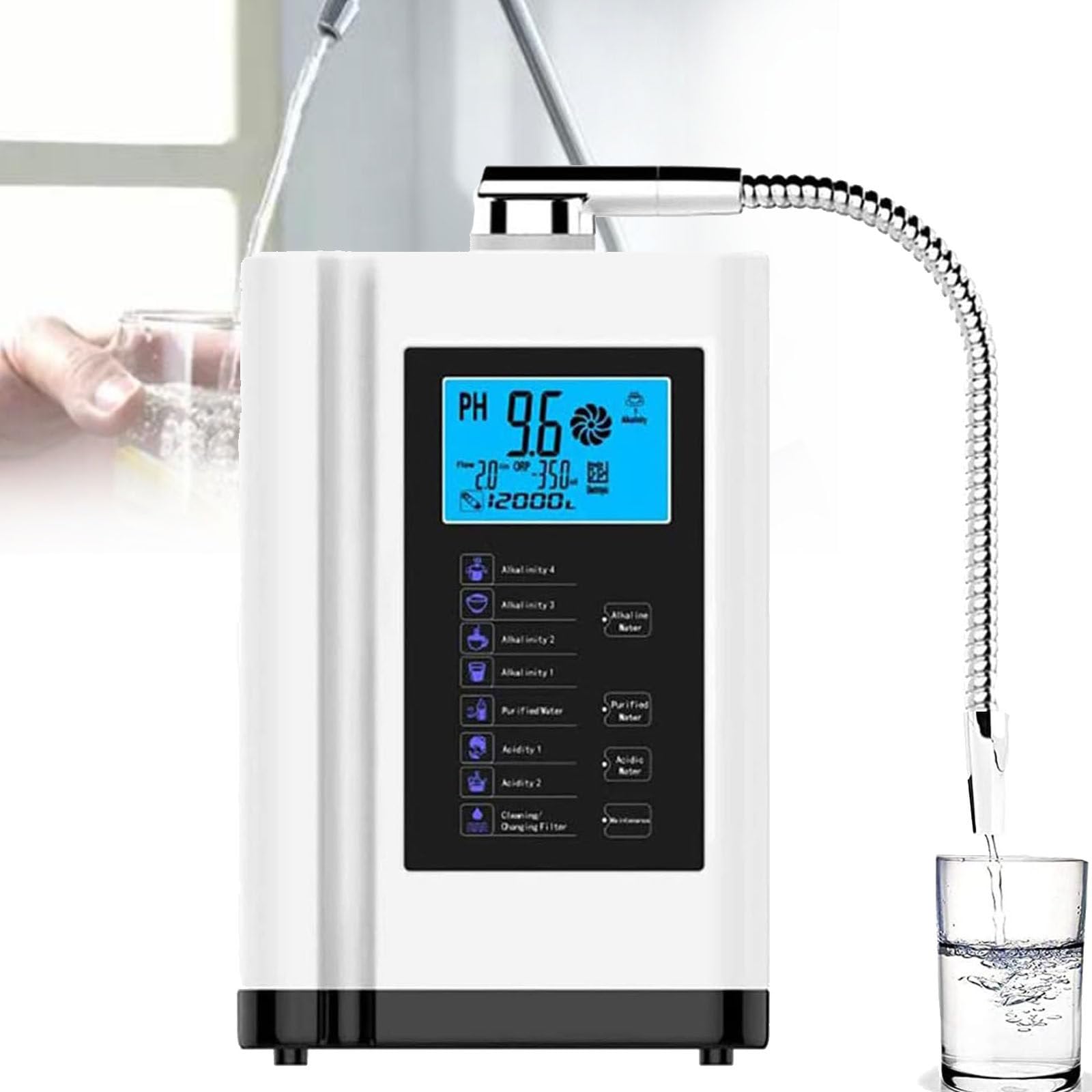 Ionizzatore d'acqua potenziato antiossidante,ionizzatore d'acqua,filtro per acqua potabile acida alcalina domestica,filtraggio dell'acqua alcalina,White