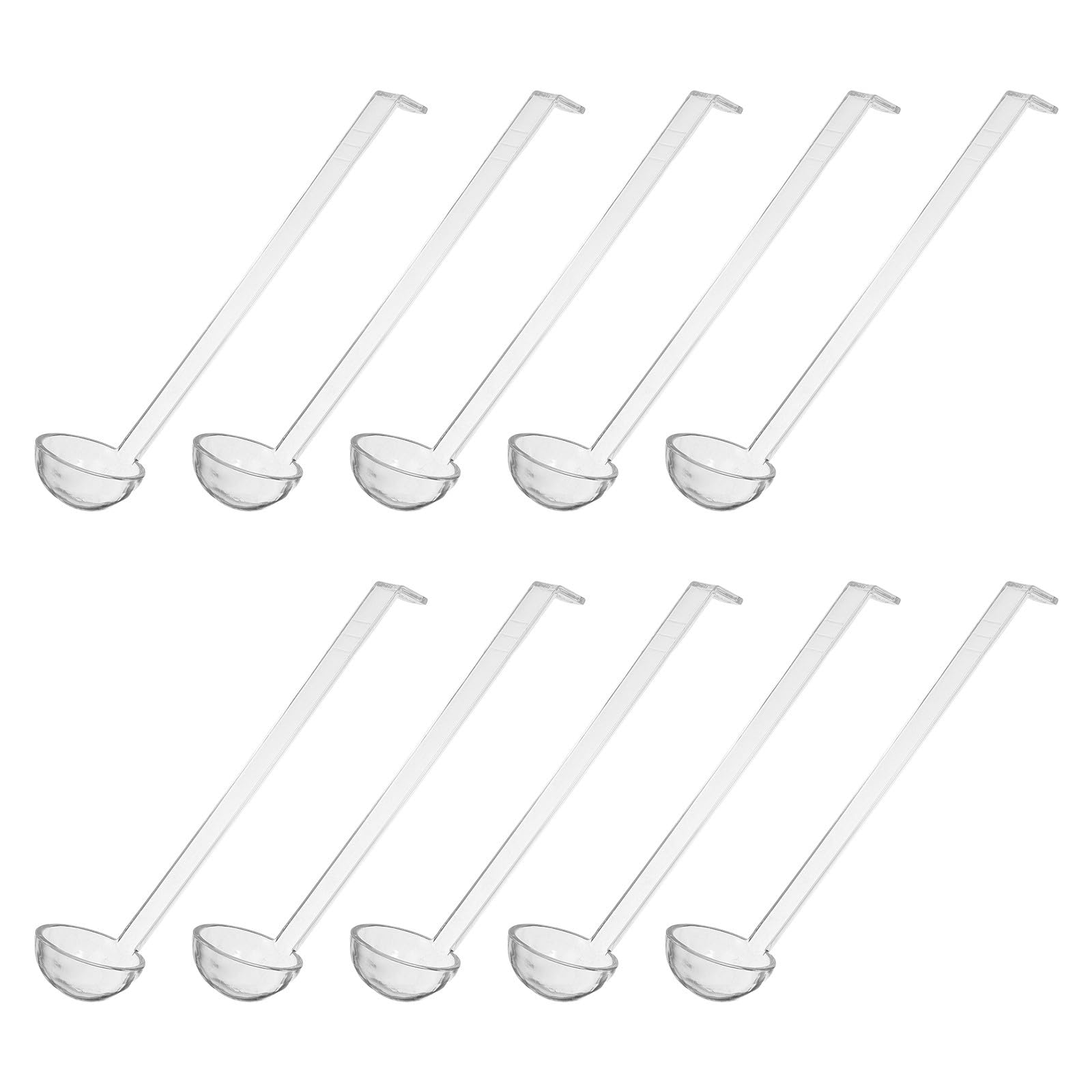 Luxshiny 10 de servir de transparente, cucharones de buffet con mango