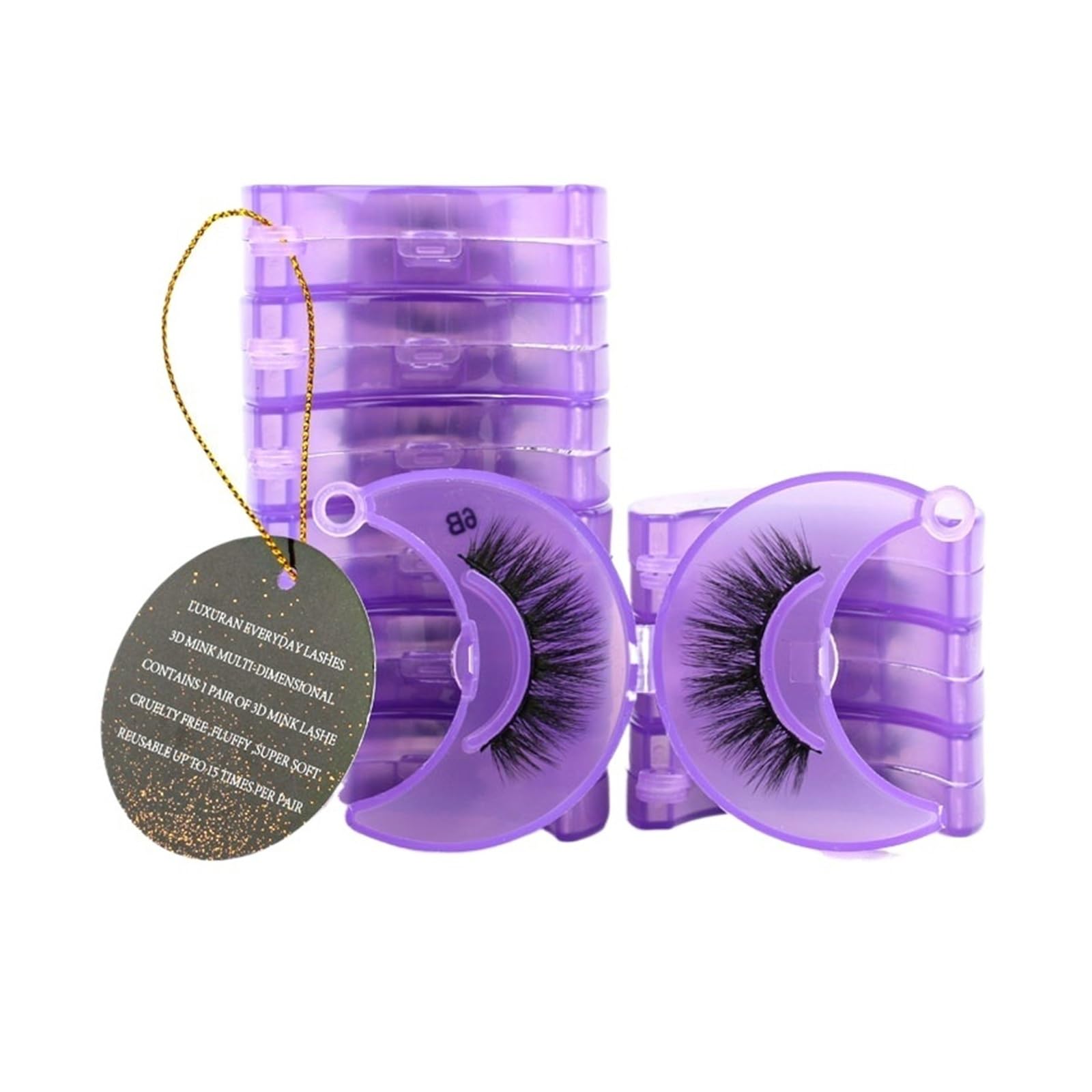 UAMOU Mink Lashes Eyelashes Bulk 4 10 30 50 100 Pairs Soft Fluffy Messy Natural Mink Lashes Makeup
