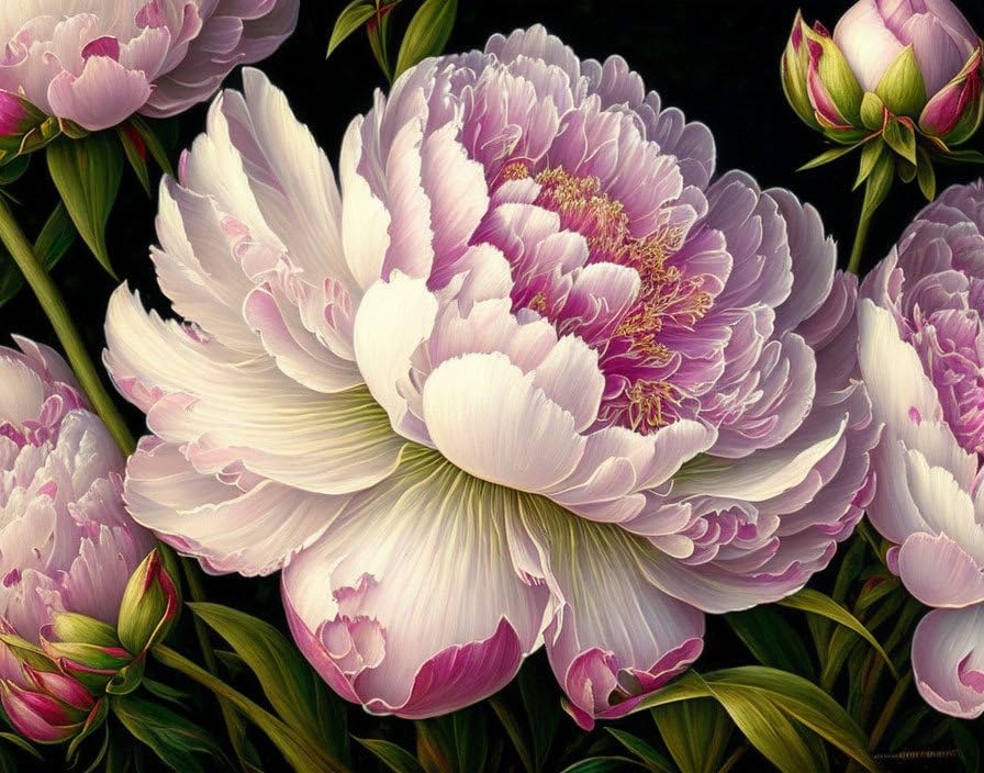 Affiches sur toile pour raviver un mur blanc pivoines complexes 58 x 90 cm