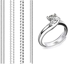 Ring Size Adjuster for Loose Rings - 4 Sizes Ring Sizer Rings Tightener Resizer Fit Spiral Silicone Tightener Set (Silver)