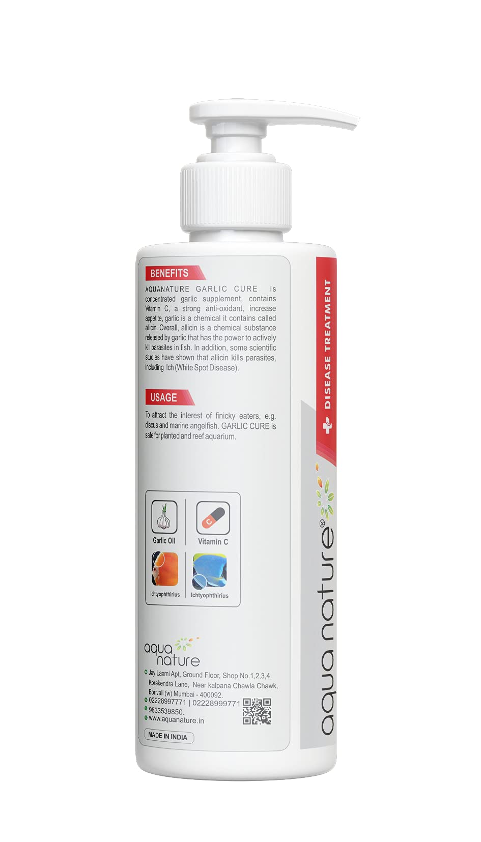 AquaNature® Garlic Cure Concentrated Garlic Supplement for Fresh & Marine Water Aquarium (250ml)