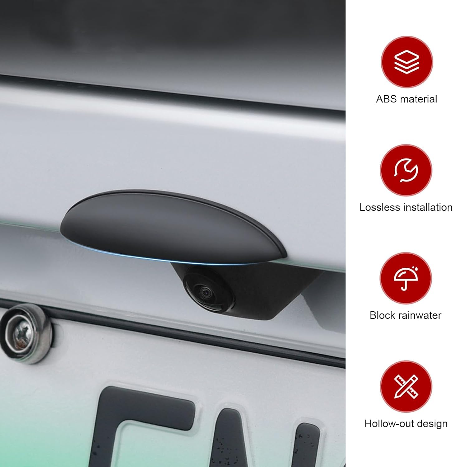 Rückfahrkamera Regenschutz für Rogue XTrail T32 2017-2020, Auto Heckkamera Abdeckung Wasserdichtes Regenblende Mini Schutzdach Zubehör Schwarz
