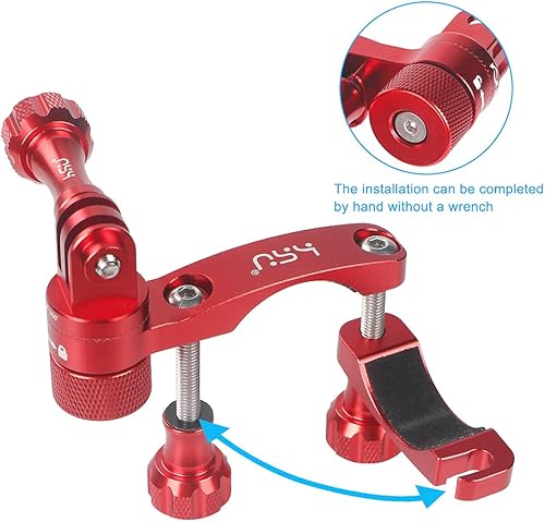 Miniatura 3 de HSU Kit de manillar de bicicleta de aluminio de 0.6 a 1.3 pulgadas y brazo de extensión de montaje en poste de metal para GoPro Hero 111098765