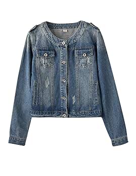ジャケット・アウター gold button collarless denim jacket ジャケット・アウター gold button collarless denim jacket