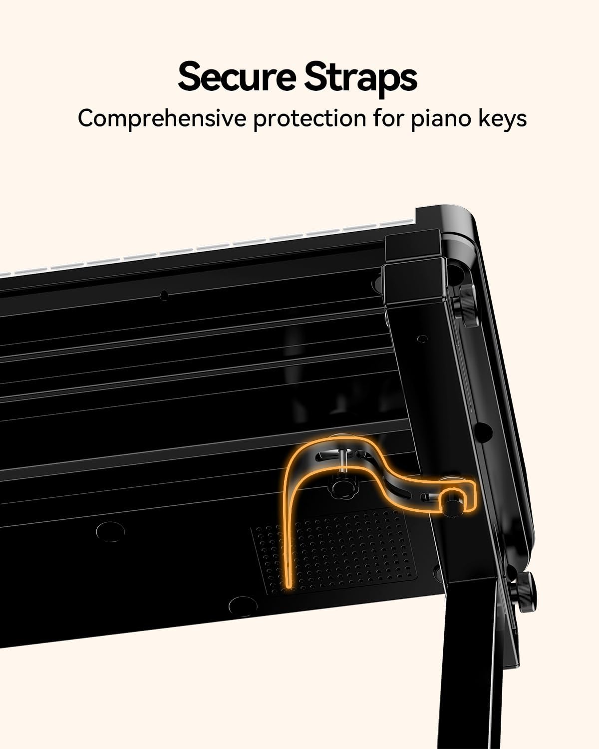 Rhymo Keyboard Stand Double-X, Heavy-Duty, Pre-Assembled Piano Stand for Kids and Adults, 8 Adjustable Digital Piano Stand with Locking Straps Fits 54 61 88 (Z)