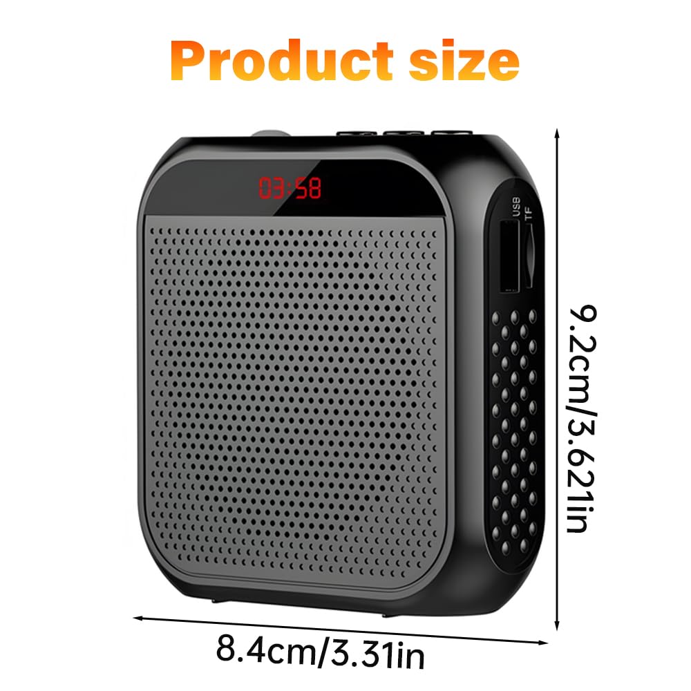 Amplificador de voz portátil con micrófono y batería recargable de 2000 mAh, micrófono y altavoz con auriculares y cintura con cable, altavoz con micrófono para profesores, guías turísticos, aulas