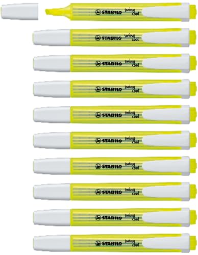 STABILO swing cool - Surligneur - Lot x 10 surligneurs fluo - Jaune