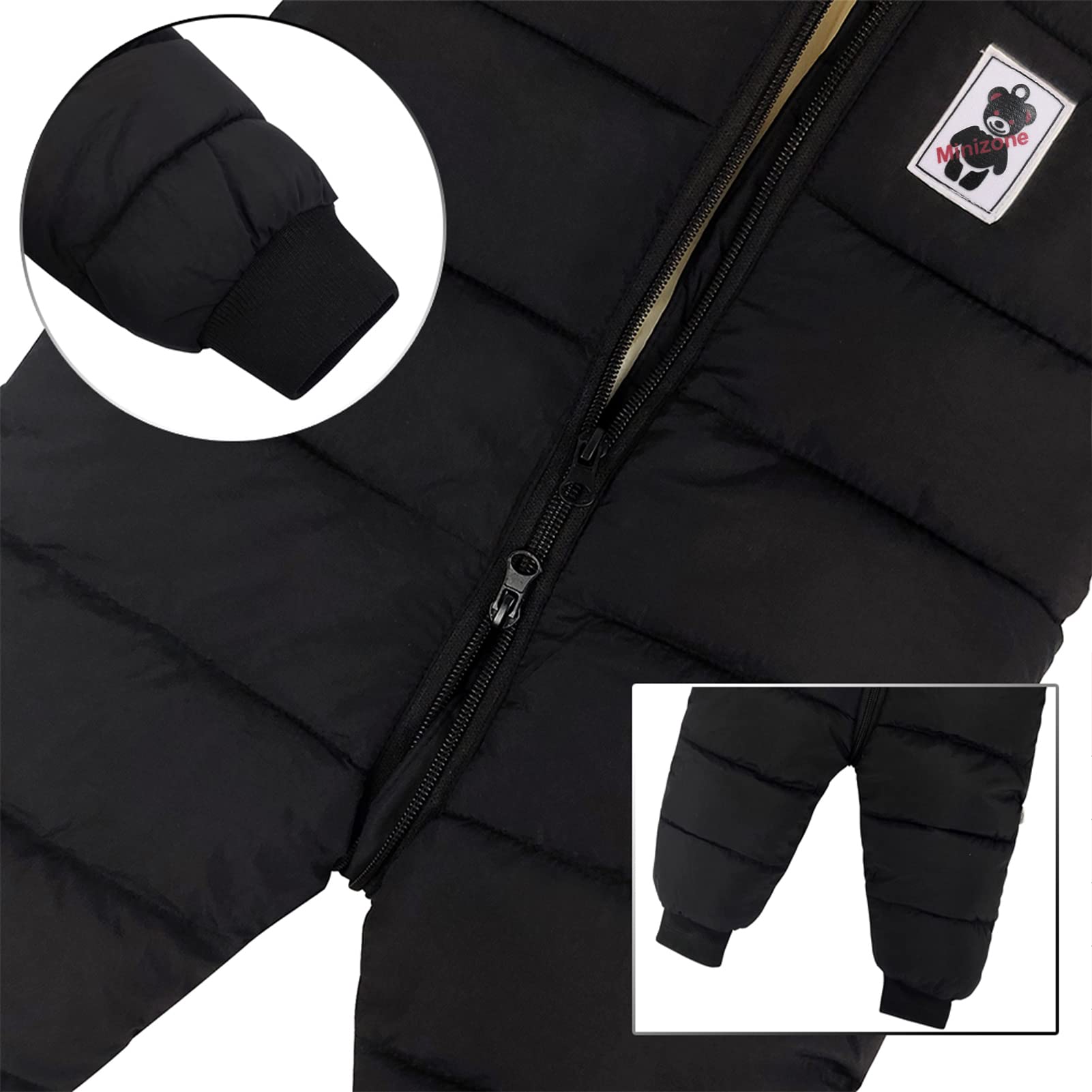 JiAmy Combinaison de neige d'hiver pour bébé fille et garçon, barboteuse chaude à capuche, vêtements pour nourrissons, combinaison nouveau-né pour bébé de 0 à 18 mois