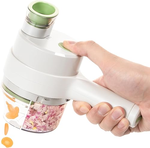 Maxceysen Procesador eléctrico de alimentos y máquina de ensalada de mano Shooter de modo dual inalámbrico portátil picador de alimentos tipo c
