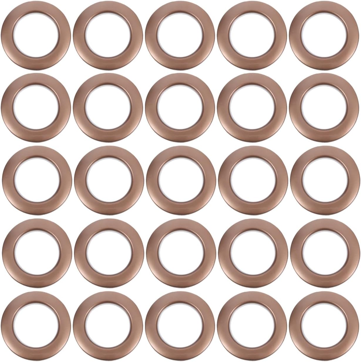75pcs Coffee Color Plastic Curtain Grommets Inner Diameter Rings Silent Sliding Roman Curtain Eyelet Fasteners for Window Treatment Hardware