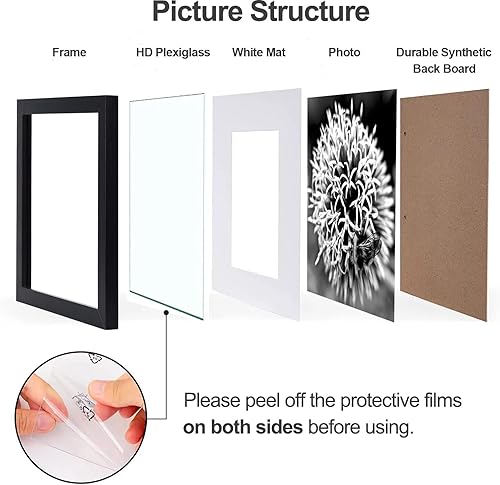 Vista 138 de Yaetm Portarretratos de 12 x 12 pulgadas con paspartú para fotos de 8 x 8 pulgadas, juego de 9 marcos cuadrados de 12 x 12 pulgadas, marco blanco