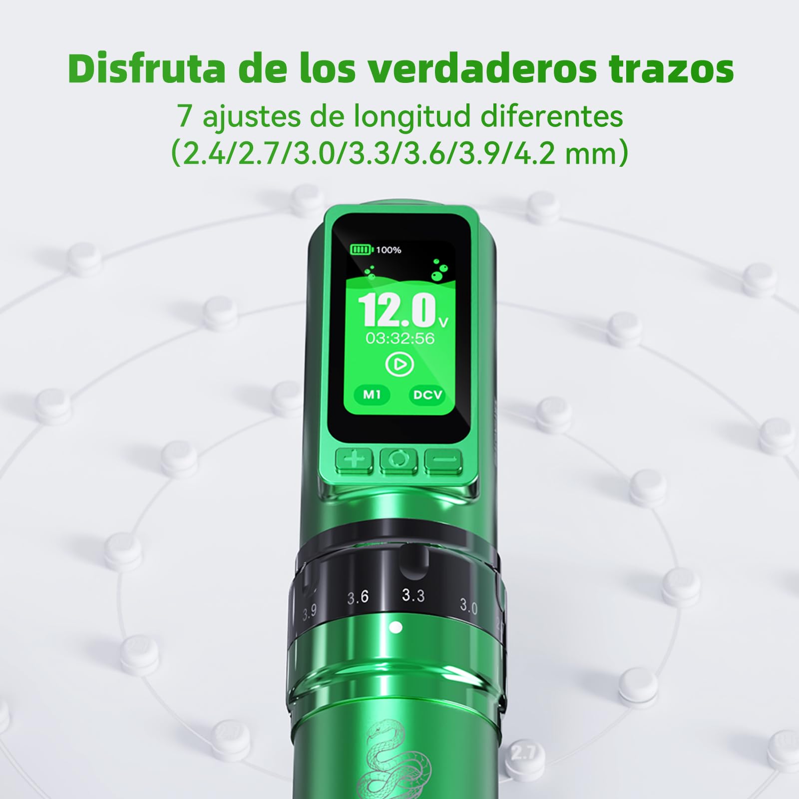 Dragonhawk Fold Pro Year of Snake Edition Rotary Tattoo Pen Inalámbrica Mcore-C3, 3000mAh con 2 Baterías