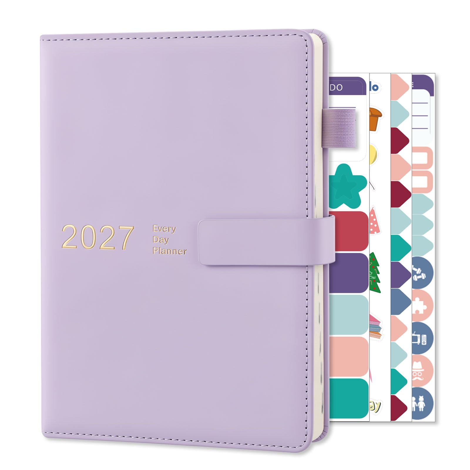 Thboxes 2027 Diary A5 Page A Day, 12 Month Jan.-Dec. Daily Planner, Purple