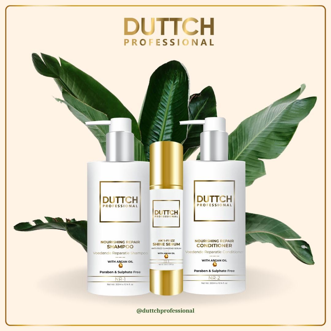 Duttch Professional Combo of Nourishing-300ml hair Serum hair shampoo and Conditioner for Damaged & Dull Hair