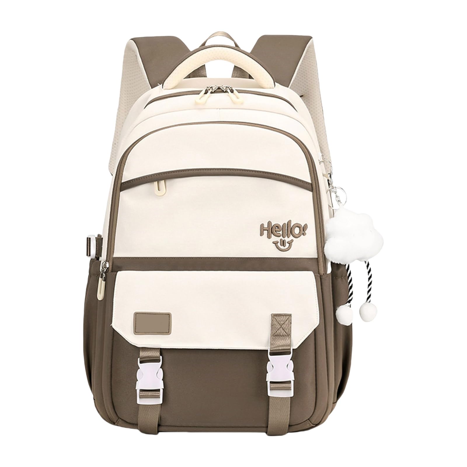 Sac à dos en nylon coloré léger et robuste avec breloque Contrasat