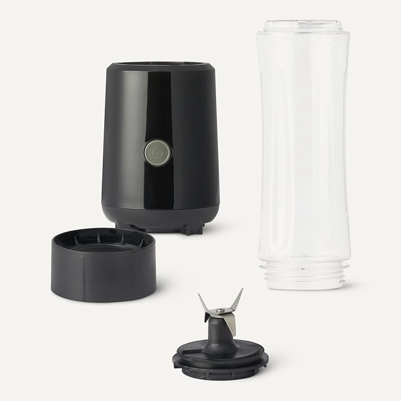 Amazon Basics Hordozható Turmixgép 600ml, 300W, 2 Palackkal, Fekete