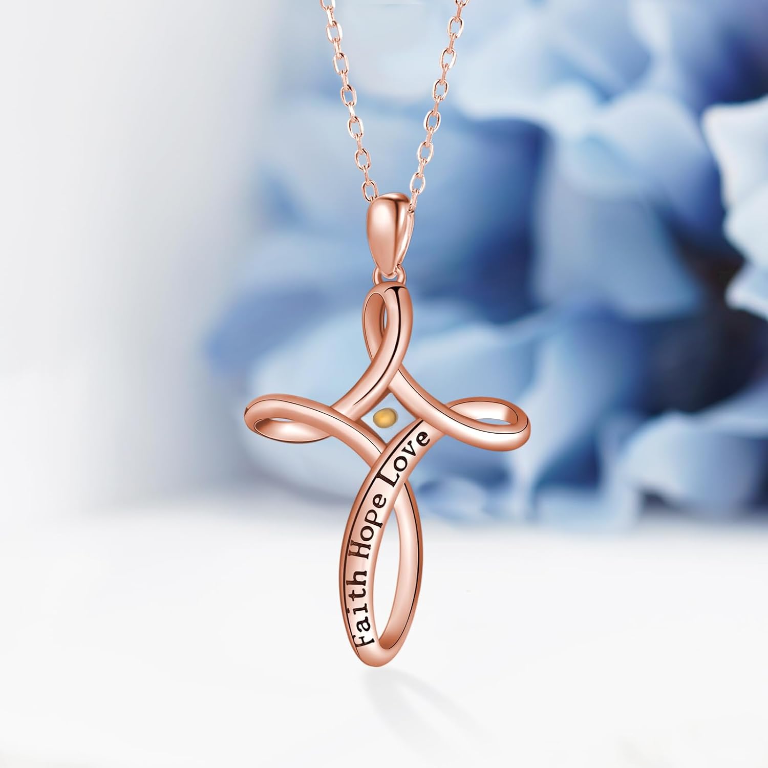 Platinum/Gold/Rose Gold Mustard Seed Cross Necklace for Women - 925 Sterling Silver Faith Jewelry, Baptism Gift - Image 2