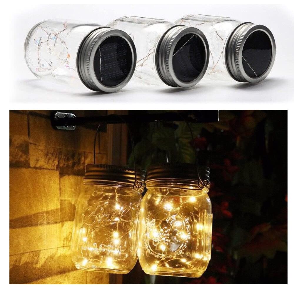 Ruihua Solarne zewnętrzne lampy ogrodowe, wiszące solarne oświetlenie ogrodowe z 30 koralikami LED, ciepłe białe wodoodporne lampiony solarne na stół ogrodowy, dziedziniec, patio, krajobraz, chodnik, 4 szt