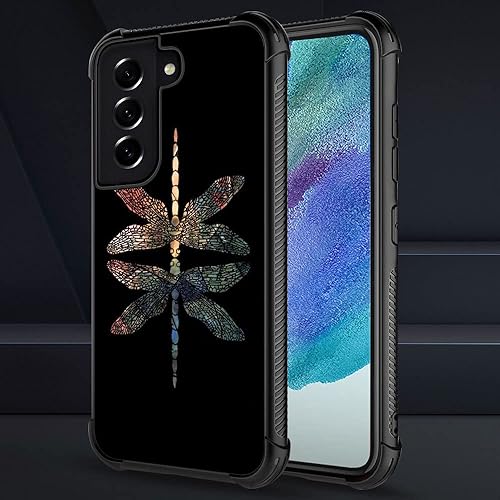 Miniatura 2 de Funda compatible con Samsung Galaxy S22 Ultra, diseño gráfico de libélula colorido, acrílico, a prueba de golpes, antiarañazos, funda rígida para