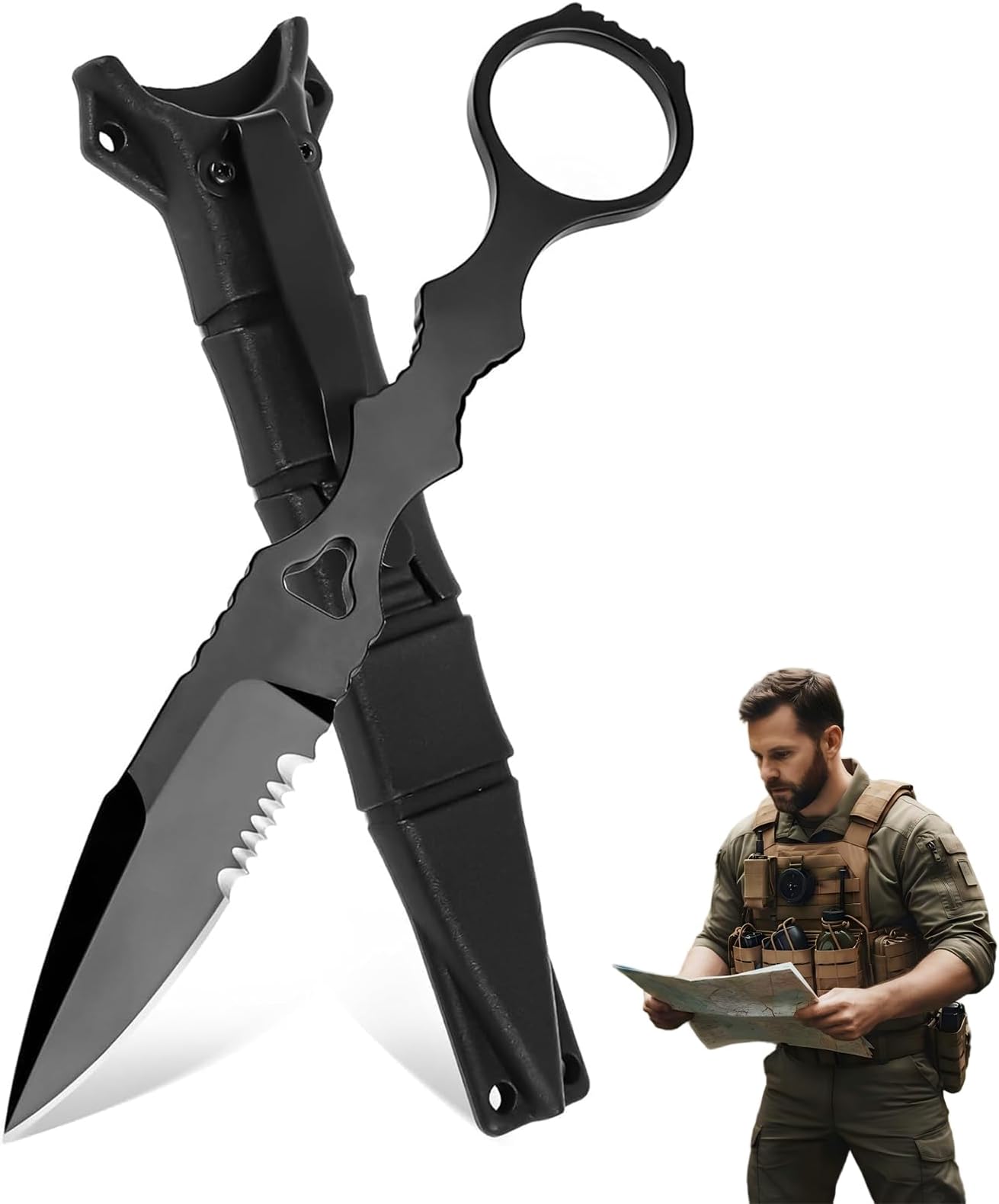 Camping Knife Fixed Blade Knife with Sheath 440C Razor Sharp Blade for Daily Life Camping Survival Hunting Collection Outdoor Work