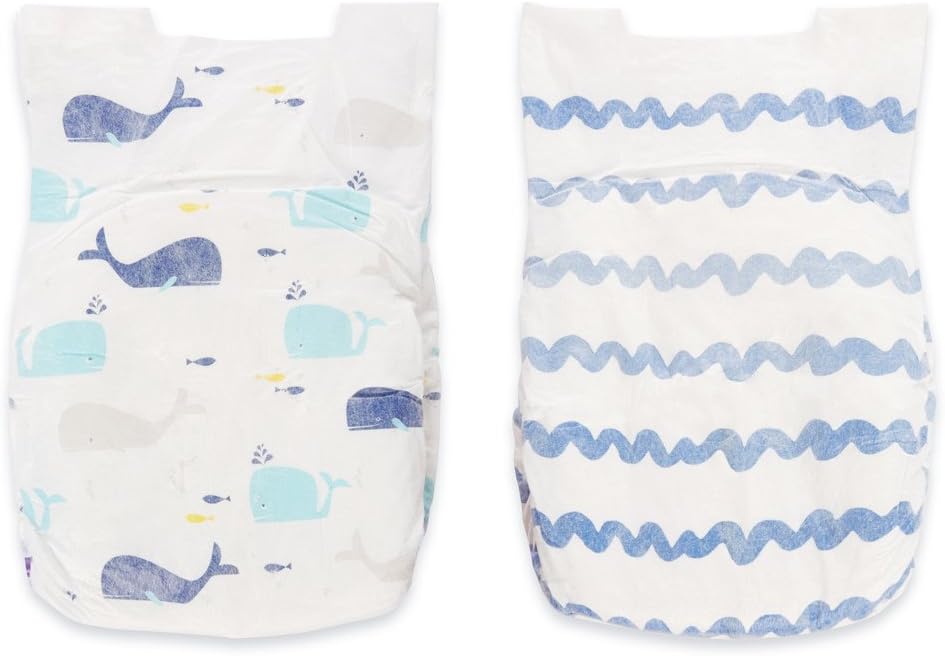 aden + anais Disposable Diapers, Hypoallergenic, Chemical-Free, Sensitive Skin Safe, Super Absorbent Leak Protection, Ultra Soft, Premium Quality, Noah, 40 Count, Size 2