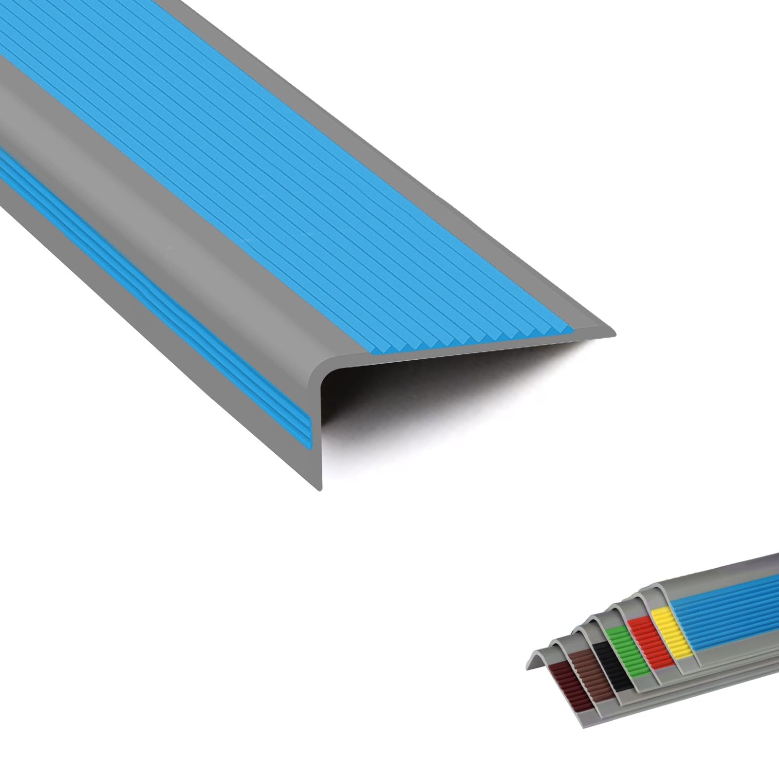 Perfil de Borde de Escalera Tira Antideslizante Tira Perfil Integral de Mamperlán Autoadhesivo Autoadhesivo Tira de Borde de Aluminio Forma de L Para BañO, Cocina ( Color : Blauw , Size : 35in/0.9m )