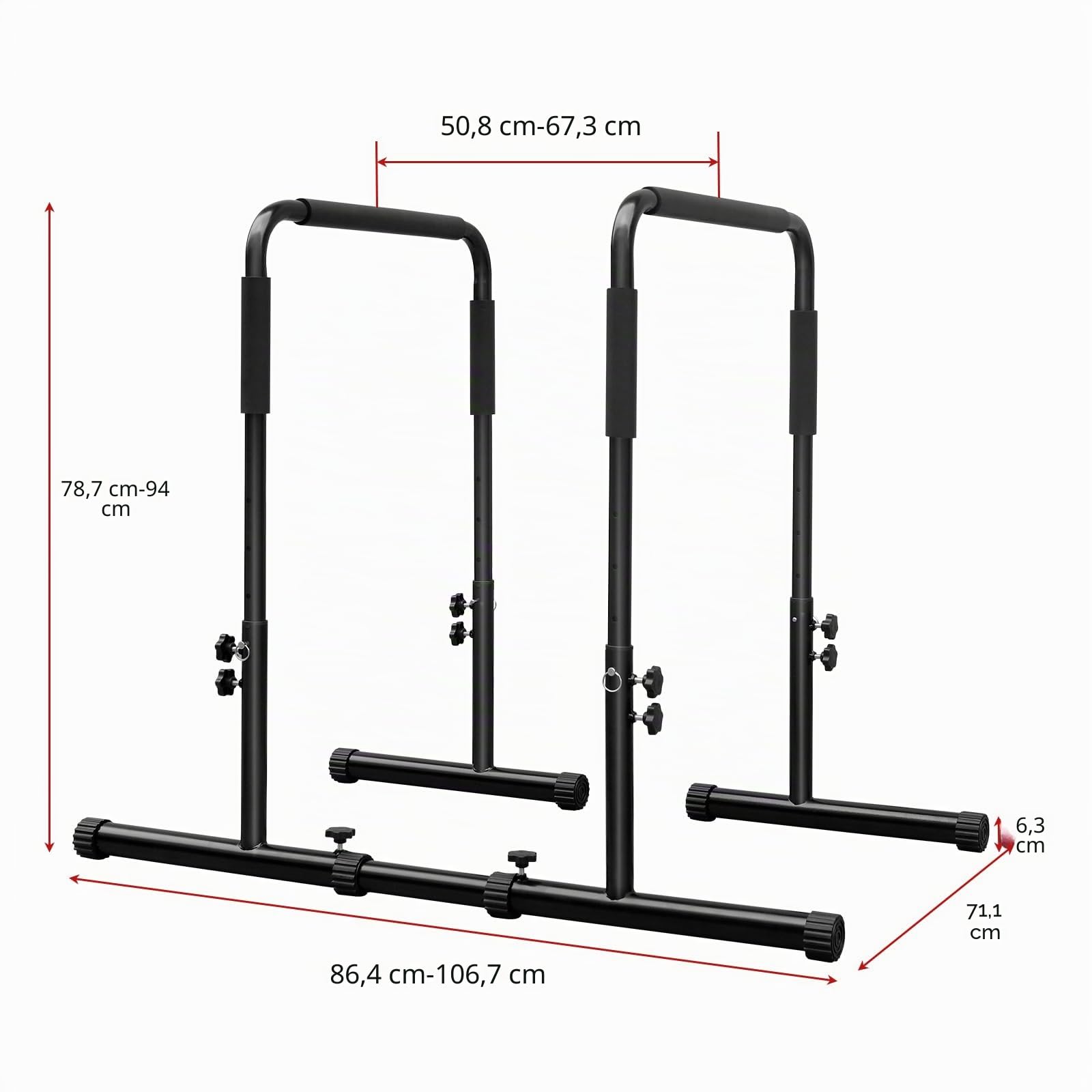 Barra regolabile per trazioni, in acciaio resistente, per flessioni parallele, stazione per flessioni a casa, palestra, allenamento di forza, attrezzature per esercizi fitness