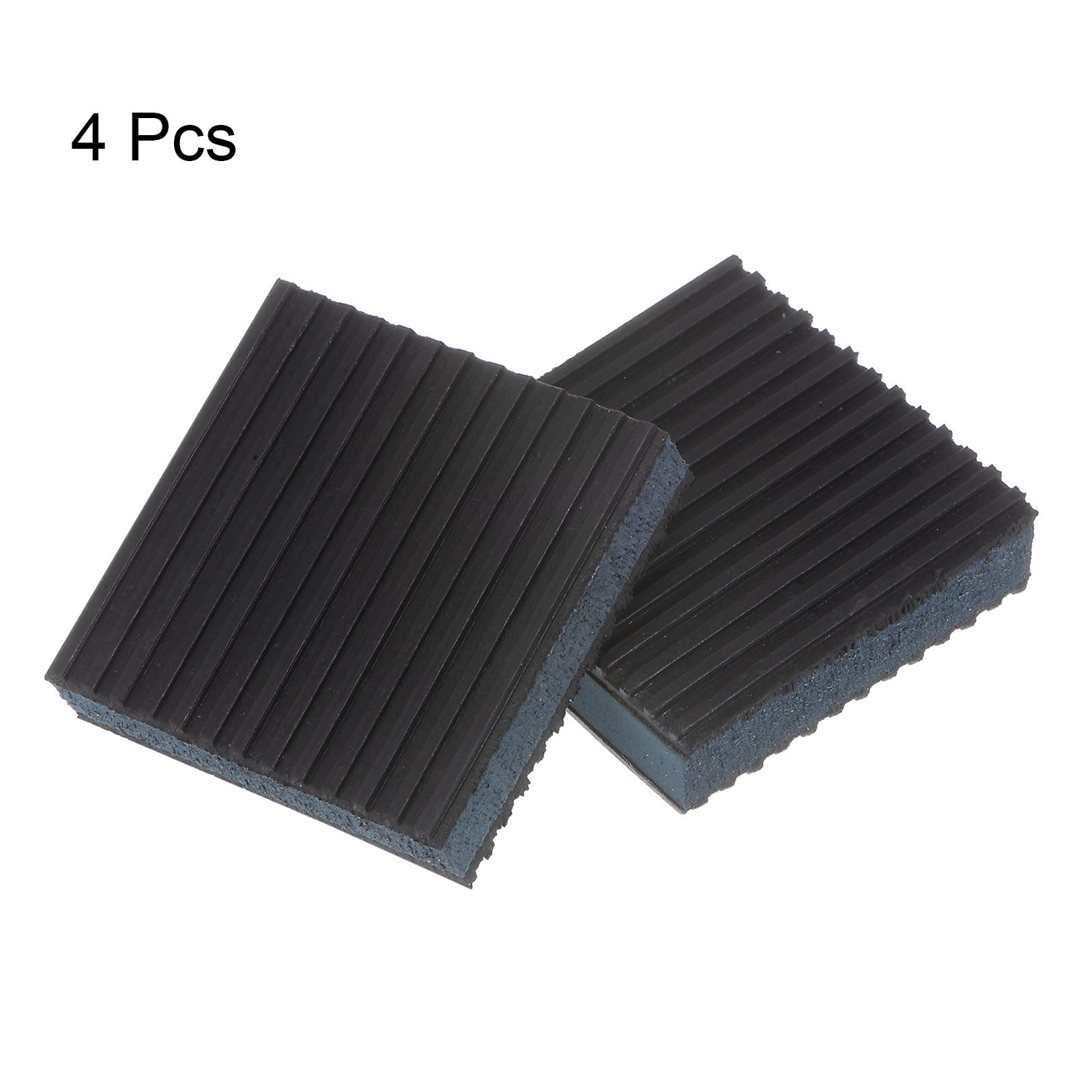 HARFINGTON 4 almohadillas de goma antivibración de 3 x 3 x 7/8 pulgadas, almohadilla de amortiguación de vibraciones antideslizante con centro de EVA para compresor de aire, acondicionador, cinta de