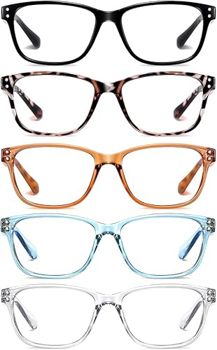 4 Pack Fashion Cat Eye Reading Glasses for Women, Computer Blue Light Blocking Readers Anti Glare Eyeglasses