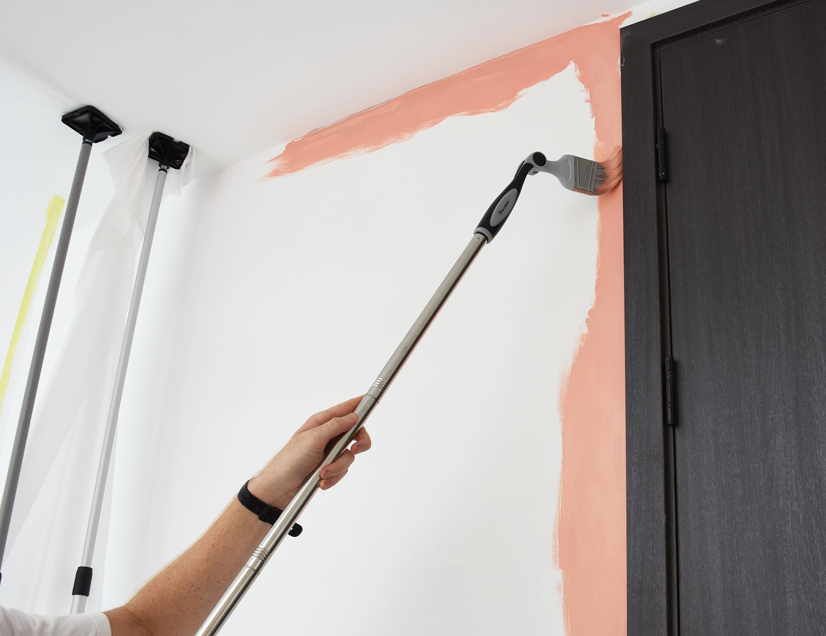 ROLLINGDOG Kit di 11 rulli per pittura da 22,9 cm con telaio, asta di estensione, vassoio di vernice con fodere, pennelli, detergente per rullo e nastro adesivo per pittura a parete, soffitto, casa