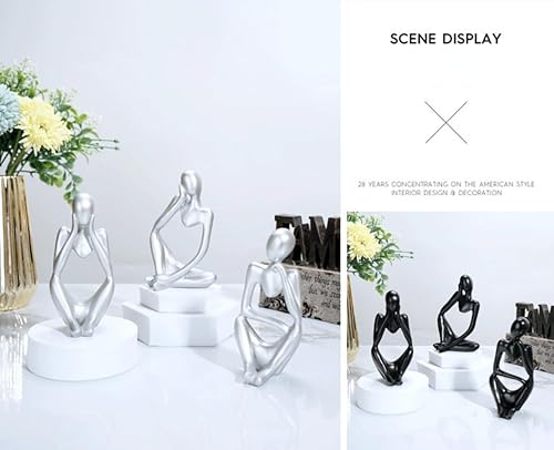 Miniatura 7 de Estatua de estatua de figura pequeña, escultura de resina, para sala de estar, decoración del hogar, adornos escandinavos de escritorio (dorado)