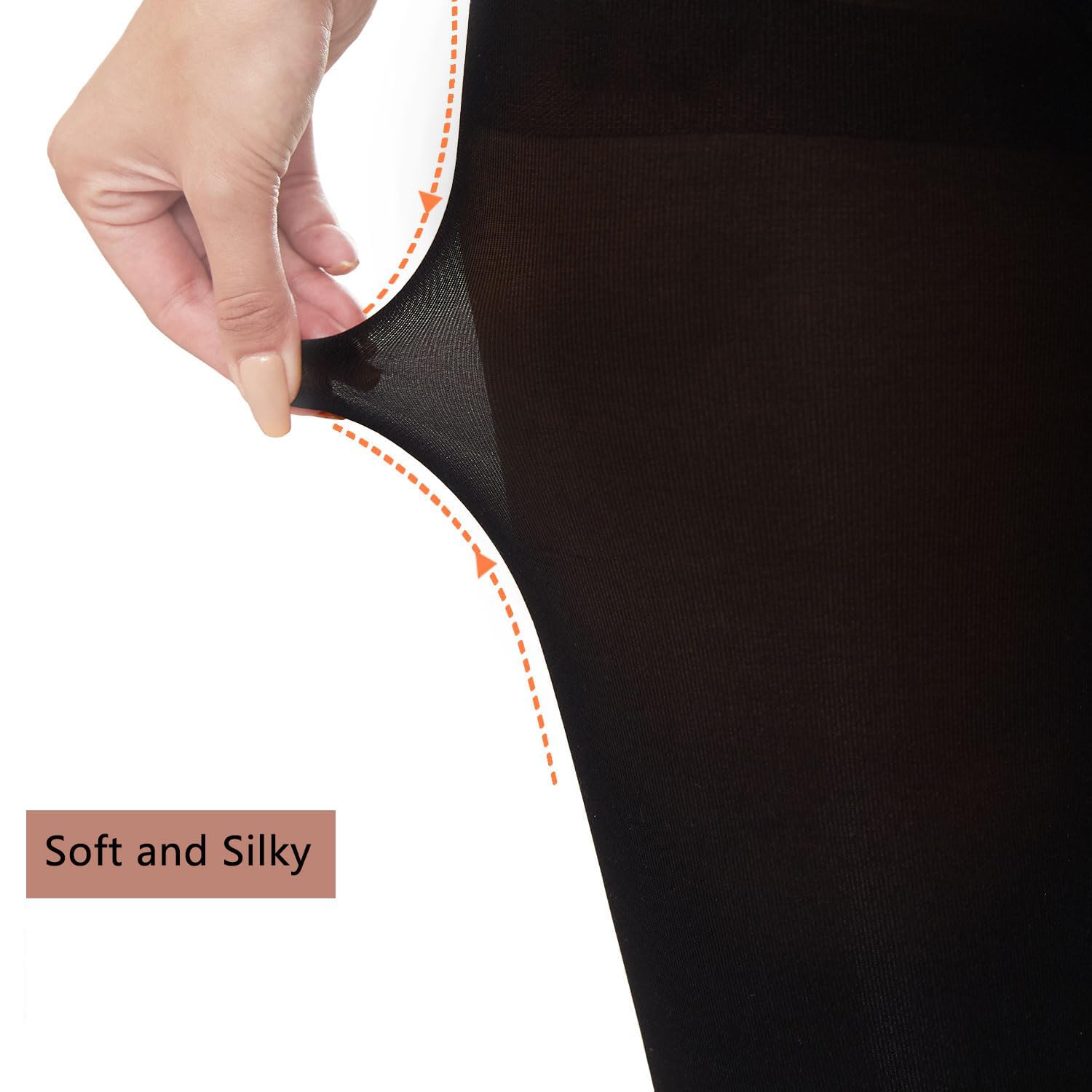 Medias negras para mujer, medias de control de microfibra, talla extra grande 150D con forro polar