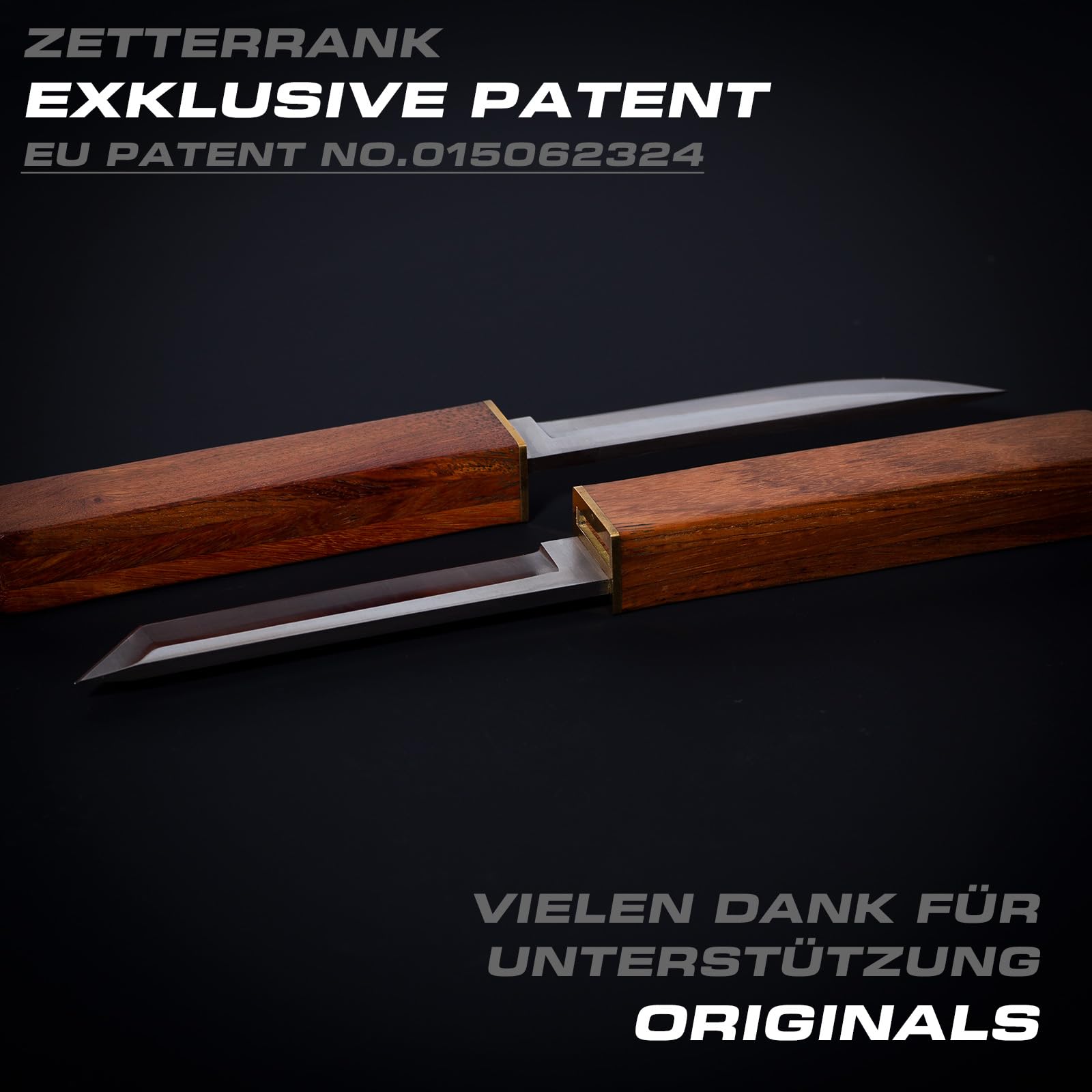 2-in-1 Doppelmesser, Jagdmesser mit Holzgriff, japanisches Messer.