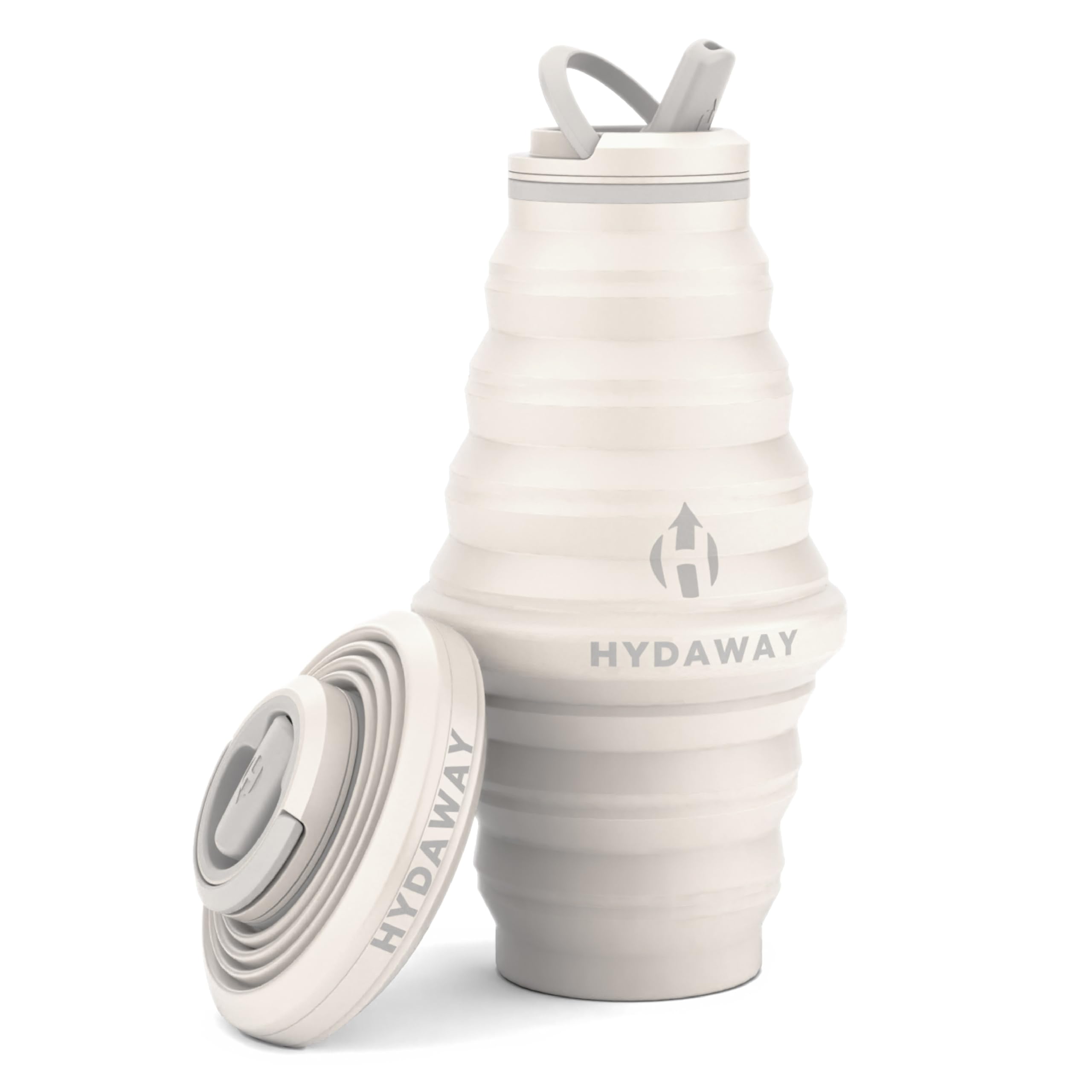 HYDAWAY Collapsible Water Bottle - 25oz I Reusable Water Bottle with Flip Top Lid for Travel, Hiking, Backpacking I Portable & Leakproof, Food-Grade Silicone, BPA Free, Collapses to 1.5”