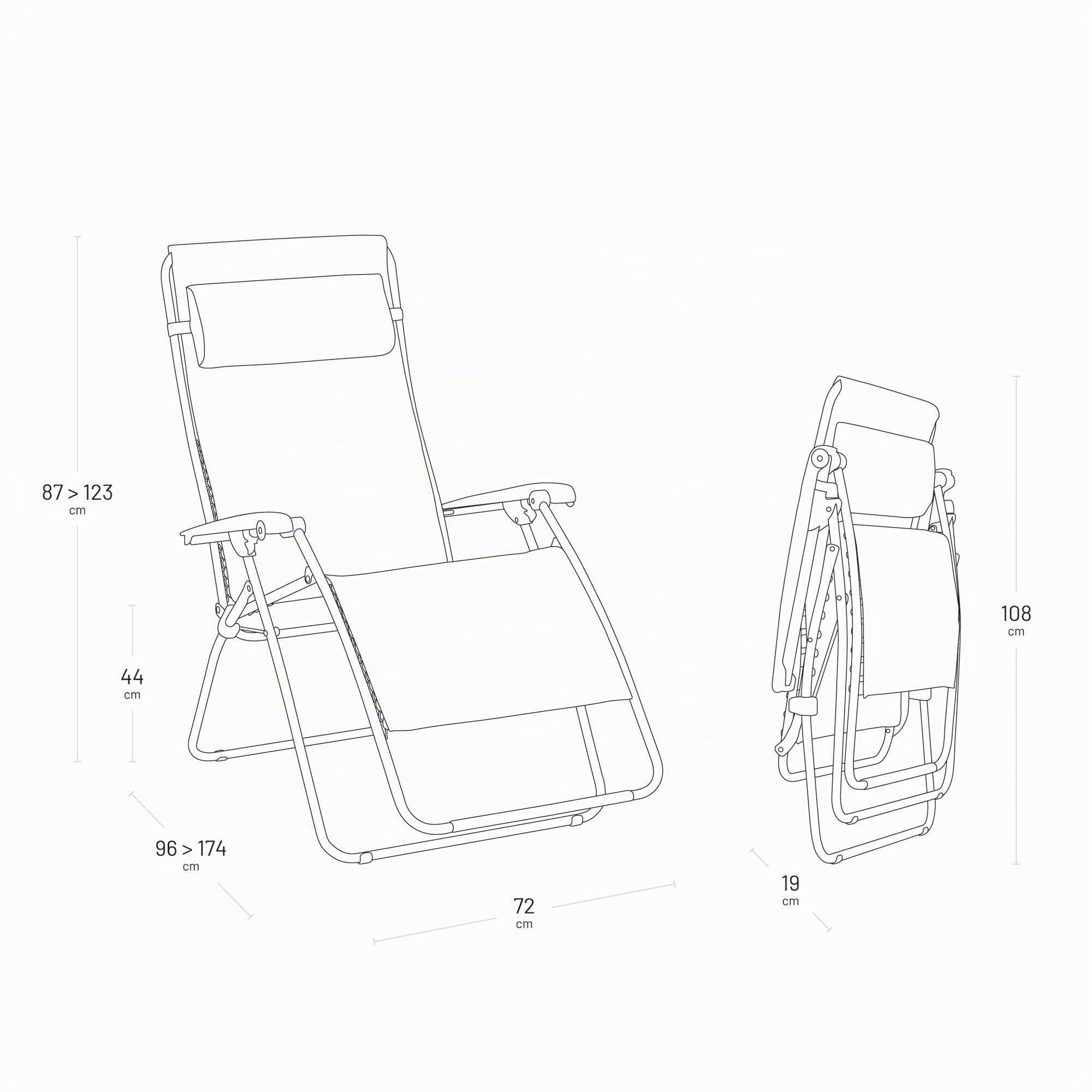 Lafuma - Fauteuil Relax Zéro Gravité XL | Fabriqué en FRANCE - Garantie 5 ans - Vert - Maintien ferme de tout le dos, Résiste aux UV et à la pluie